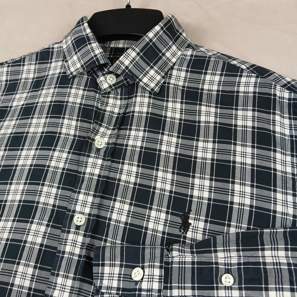 Polo Ralph Lauren Medium Mens Shirt Button Up Long Sleeve Knit 21x28 ** Small **
